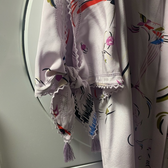 Embroidered sleeve silk shirt - TORY BURCH - Picture 5 of 5